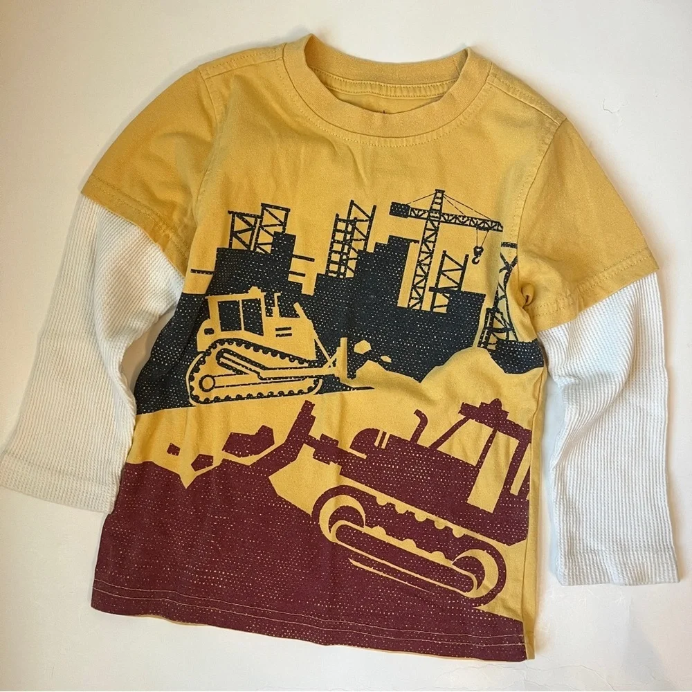 The Children's Place Maroon and Gray Construction Hoodie Set